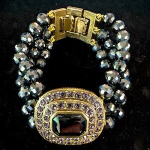 Stunning HEIDI DAUS "Tailored to Please" Three Row Bracelet NWOT
